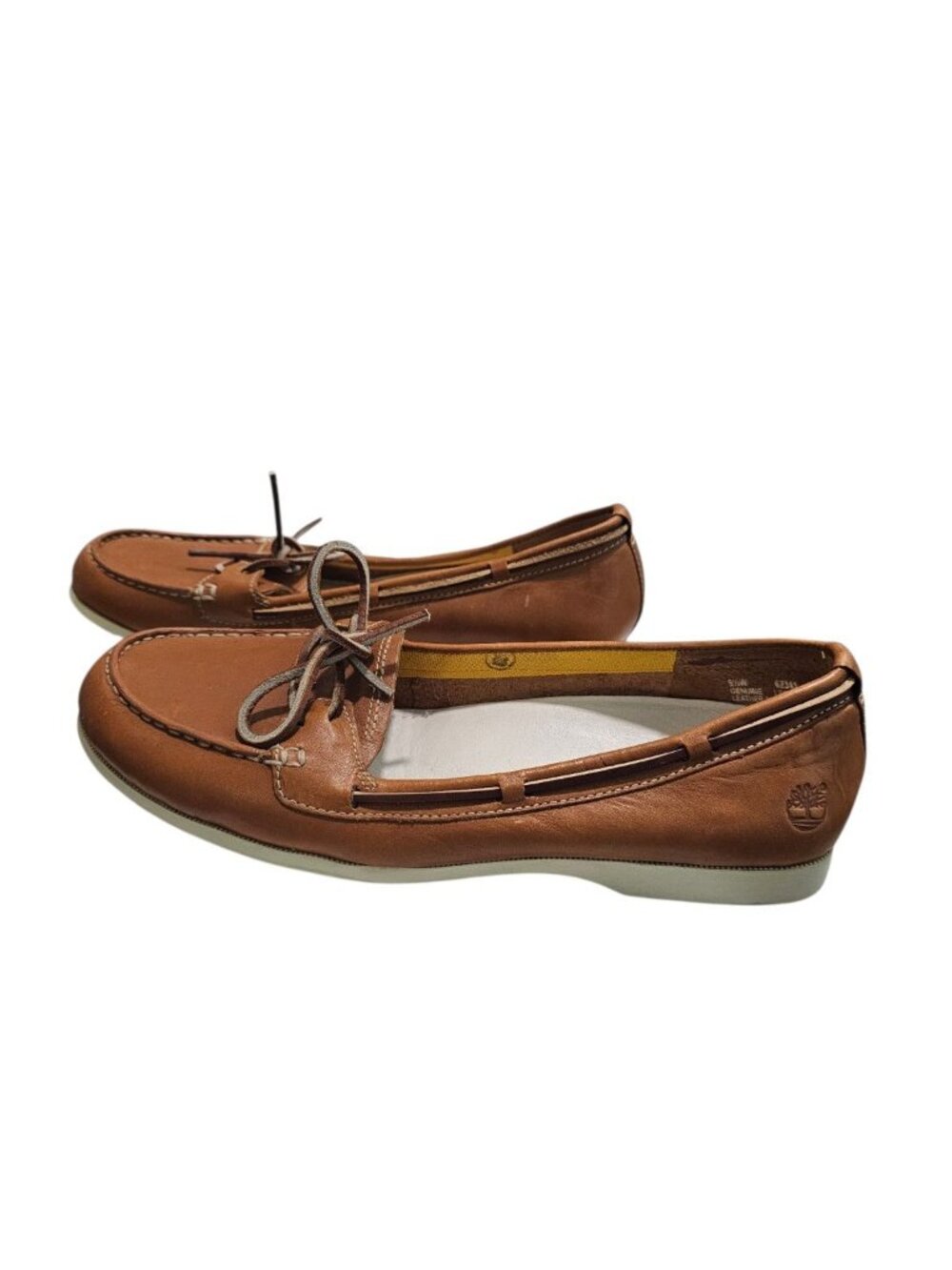 Timberland Women 9.5 W Boat Shoe Brown Leather Loafer Essential Quiet Luxury - Picture 2 of 8